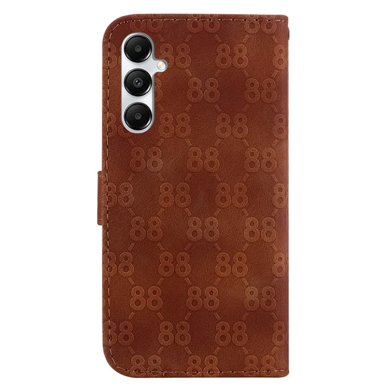 For Samsung Galaxy A05s 4G Case Double 8-Shape Design Leather Anti-shock Phone Cover - Brown