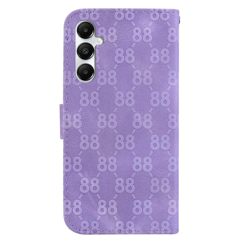 For Samsung Galaxy A05s 4G Case Double 8-Shape Design Leather Anti-shock Phone Cover - Purple