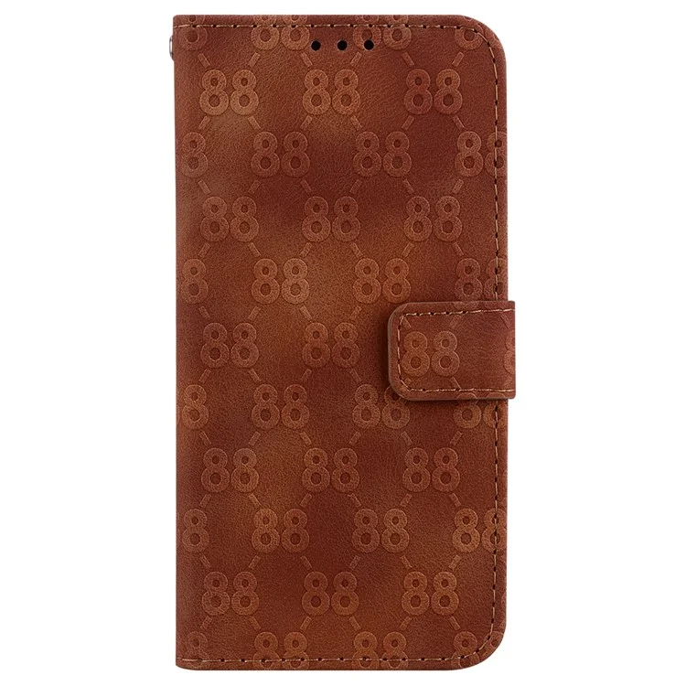 Für Motorola Moto G54 5G Case Geprägte Vollschutz-PU-Leder-Handyhülle - Braun