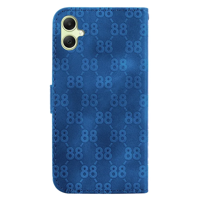 For Samsung Galaxy A05 4G Case Double 8-Shape Design PU Leather Stand Phone Cover - Dark Blue