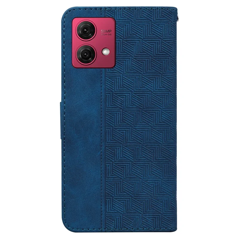 For Motorola Moto G84 5G Case Imprinted Leather Wallet Full Covering Phone Shell - Blue