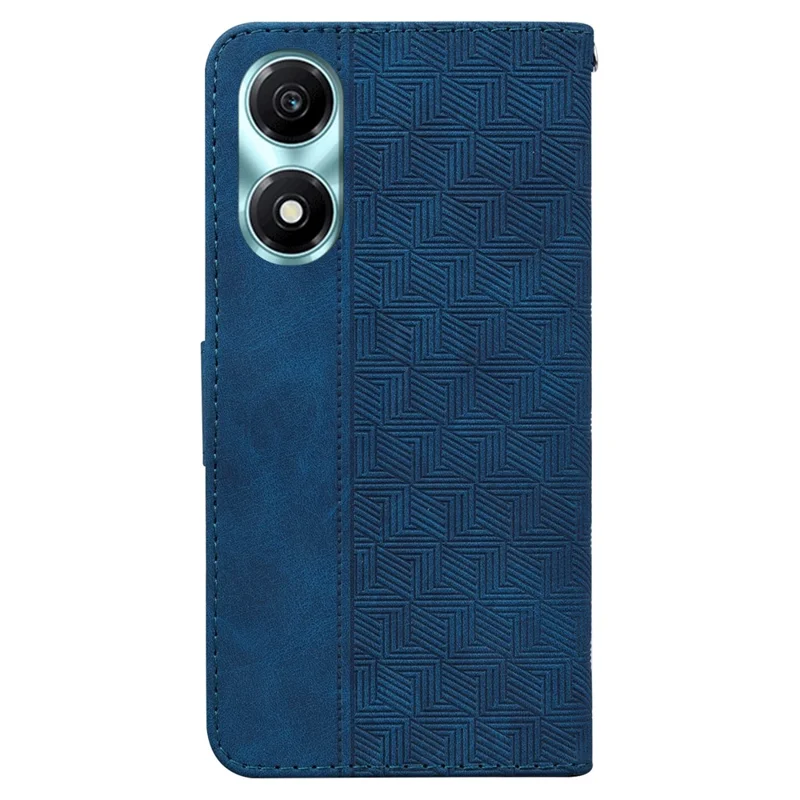 For Honor X5 Plus / Play 40C 5G Leather Case Imprinted Phone Wallet Stand Cover - Blue