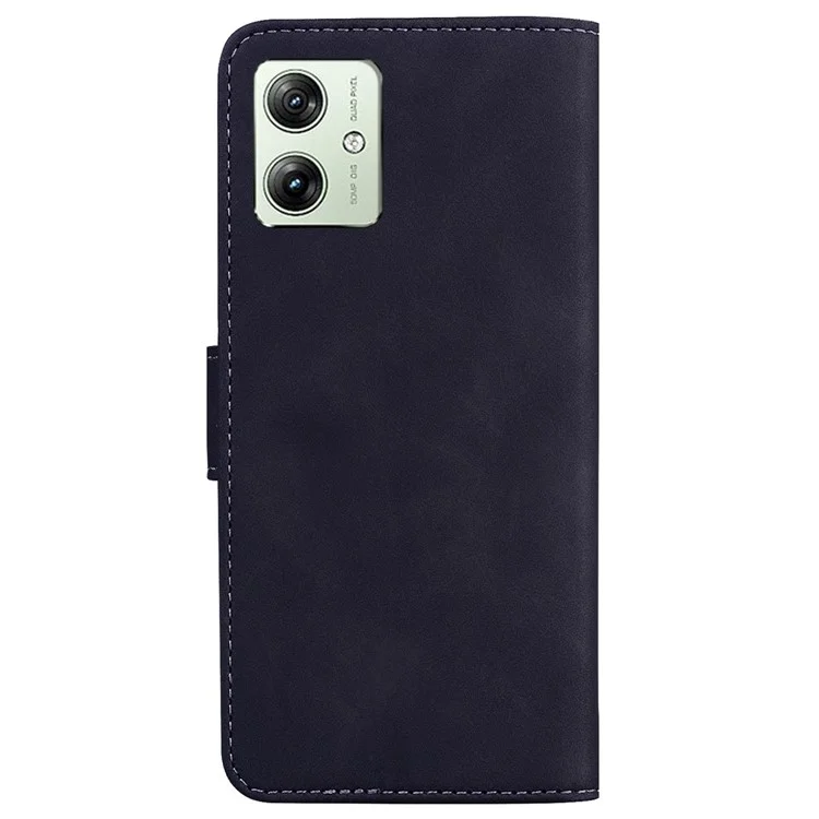 Para Motorola Moto G54 5G Case Carteira Cor Sólida Anti-Arranhões Capa de Telefone de Couro PU - Preto