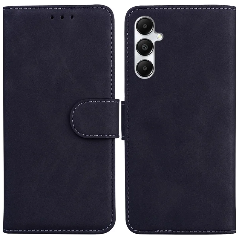 Phone Cover for Samsung Galaxy A05s 4G Case Wallet Solid Color Leather Phone Protector - Black