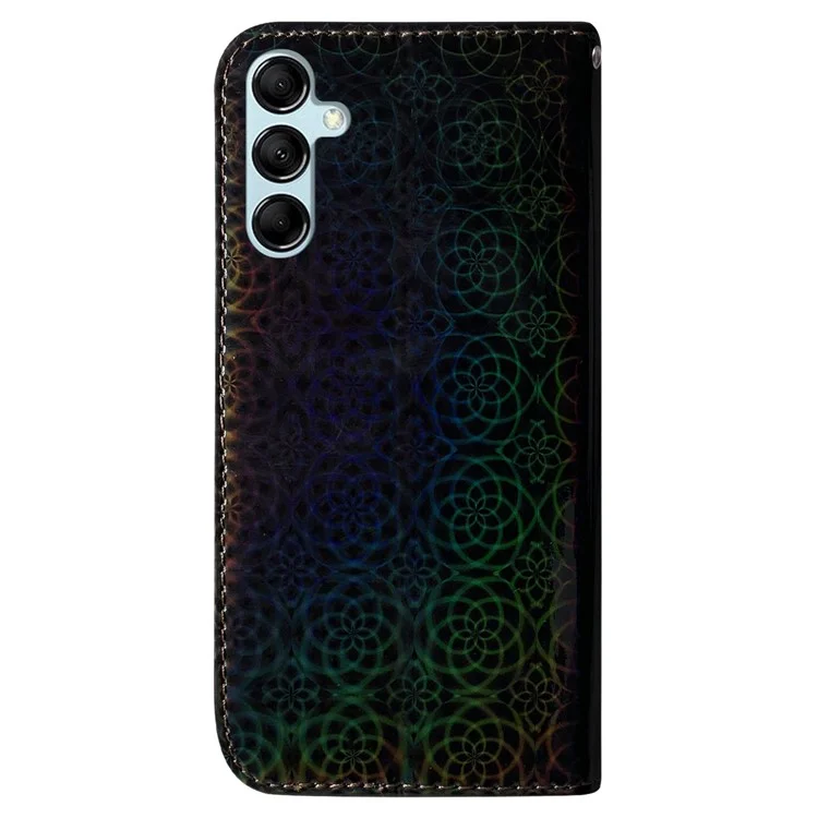 Para Samsung Galaxy A15 4G Case PU Leather Dazzling Flower Pattern Phone Cover - Preto
