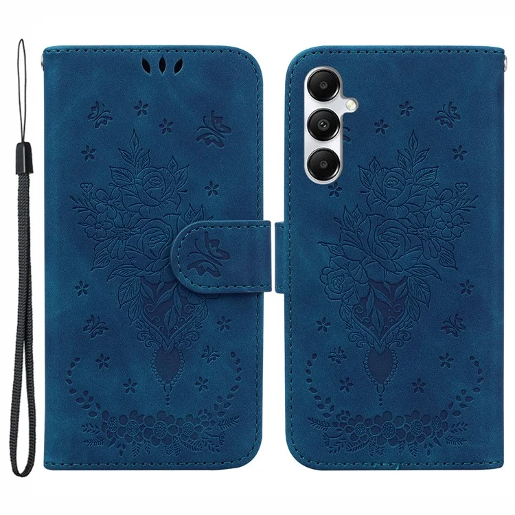 Per Samsung Galaxy A05s 4G Case Full Protection Imprinted PU Leather Phone Cover - Blue