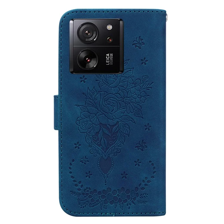 Para Xiaomi 13T Pro / 13T / Redmi K60 Ultra Capa Slim-Fit em Couro PU Capa Magnética para Celular - Azul