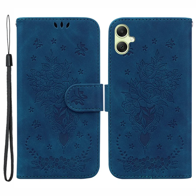 Para Samsung Galaxy A05 4G Case PU Leather Magnetic Folio Phone Cover - Azul
