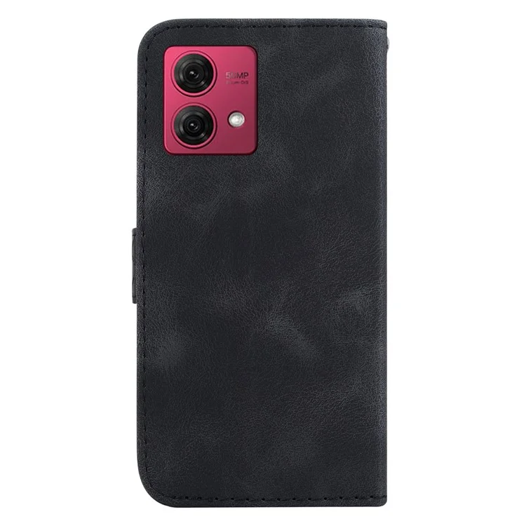For Motorola Moto G84 5G Case Imprinted Flip Leather Wallet Stand Phone Cover - Black