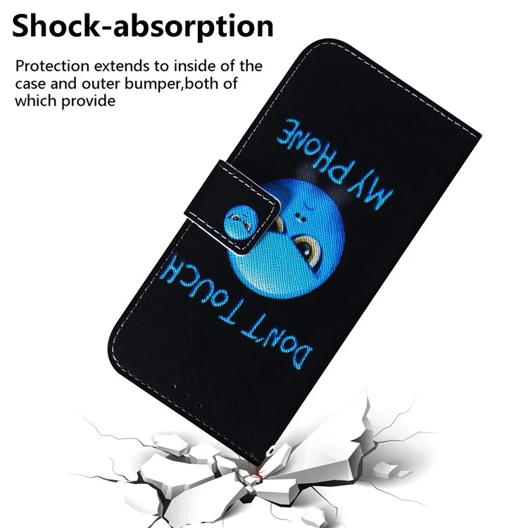 For Motorola Moto G84 5G Case Pattern Printing PU Leather Flip Wallet Phone Cover - Don't Touch My Phone