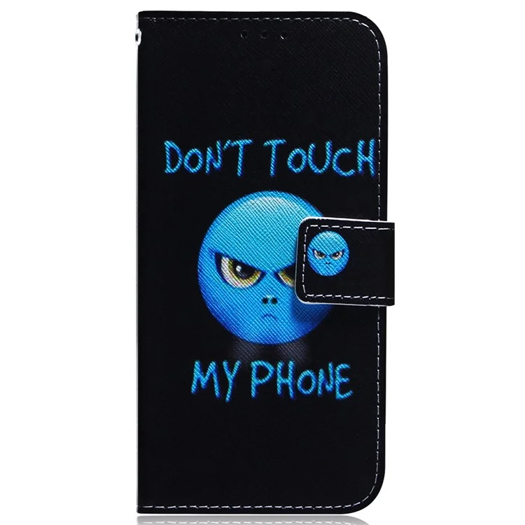 For Motorola Moto G84 5G Case Pattern Printing PU Leather Flip Wallet Phone Cover - Don't Touch My Phone