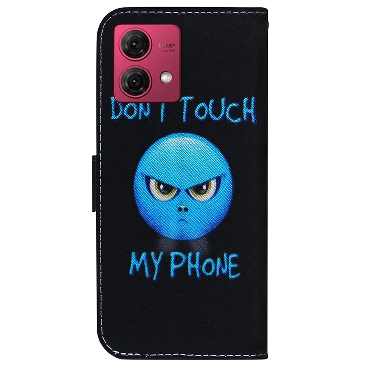 For Motorola Moto G84 5G Case Pattern Printing PU Leather Flip Wallet Phone Cover - Don't Touch My Phone