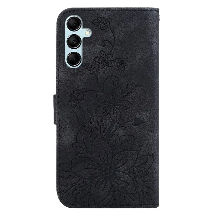 Para Samsung Galaxy A15 4G Capa Estampada de Carteira com Suporte de Couro Celular - Preto