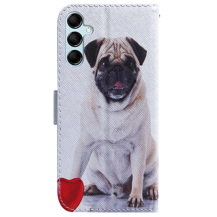 For Samsung Galaxy A15 4G Case  Pattern Printing PU Leather Magnetic Wallet Phone Cover - Pug
