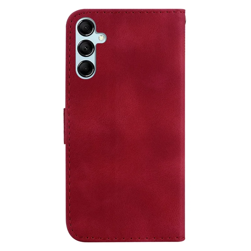 For Samsung Galaxy A15 4G Leather Case Imprinted Wallet Stand Smartphone Cover - Red