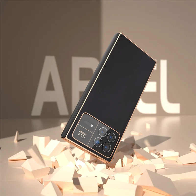 For Xiaomi Mix Fold 3 5G Case Soft-touch Genuine Cow Leather+PC Phone Cover - Black