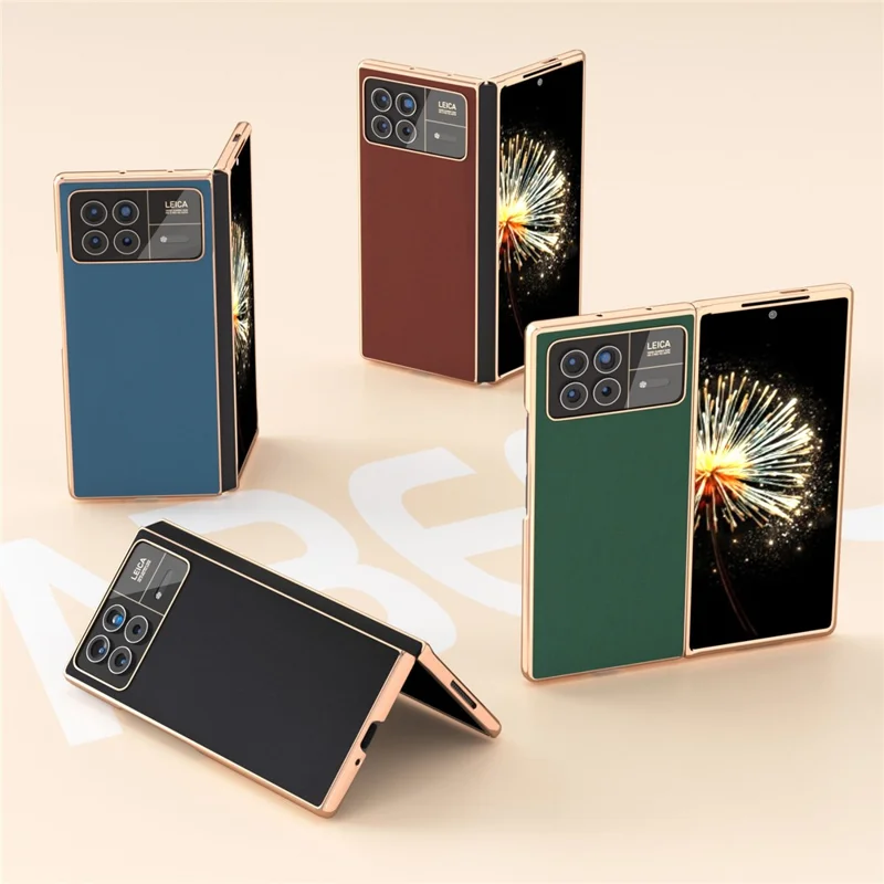 For Xiaomi Mix Fold 3 5G Case Soft-touch Genuine Cow Leather+PC Phone Cover - Black