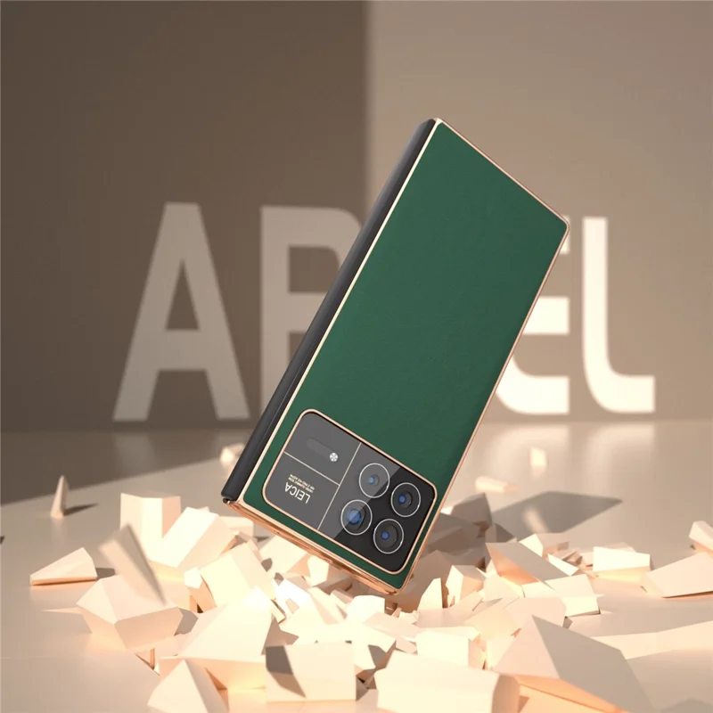 For Xiaomi Mix Fold 3 5G Case Soft-touch Genuine Cow Leather+PC Phone Cover - Green