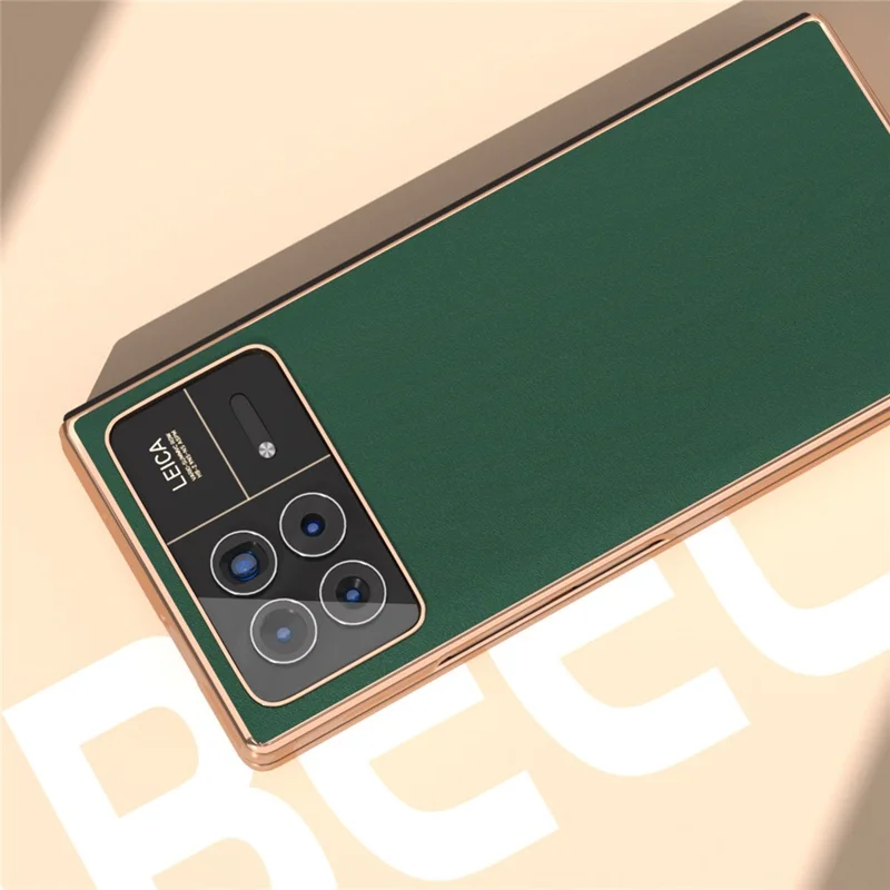 For Xiaomi Mix Fold 3 5G Case Soft-touch Genuine Cow Leather+PC Phone Cover - Green