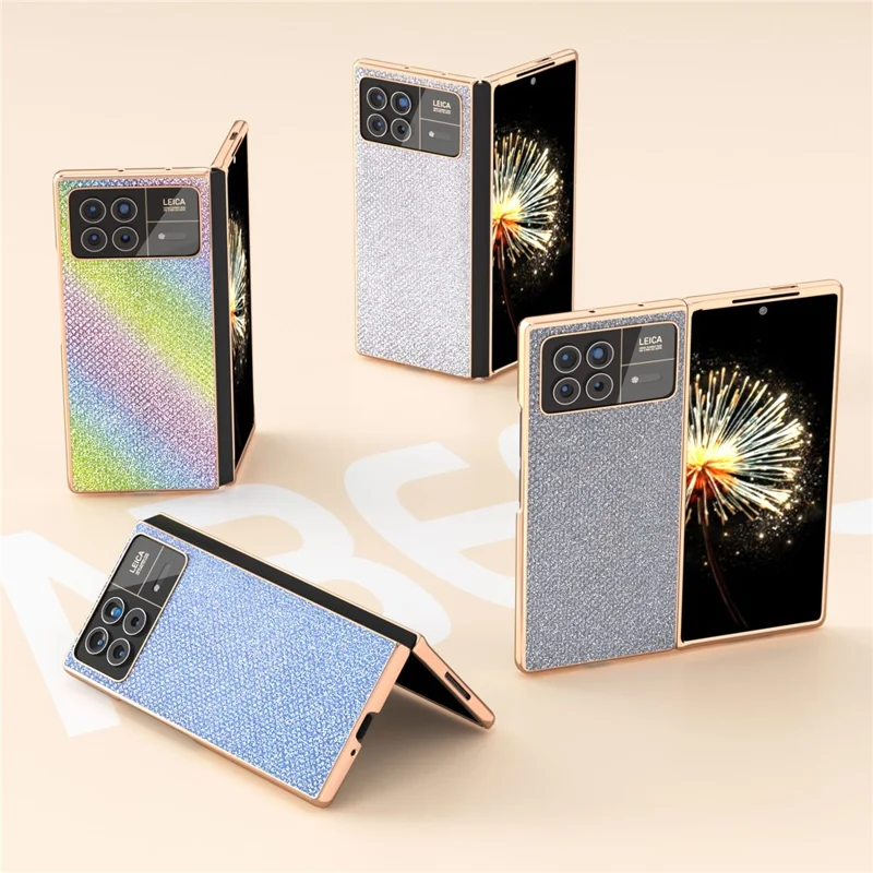 For Xiaomi Mix Fold 3 5G Case PU Leather+ PC Rhinestone Texture Back Phone Cover - Multi-color