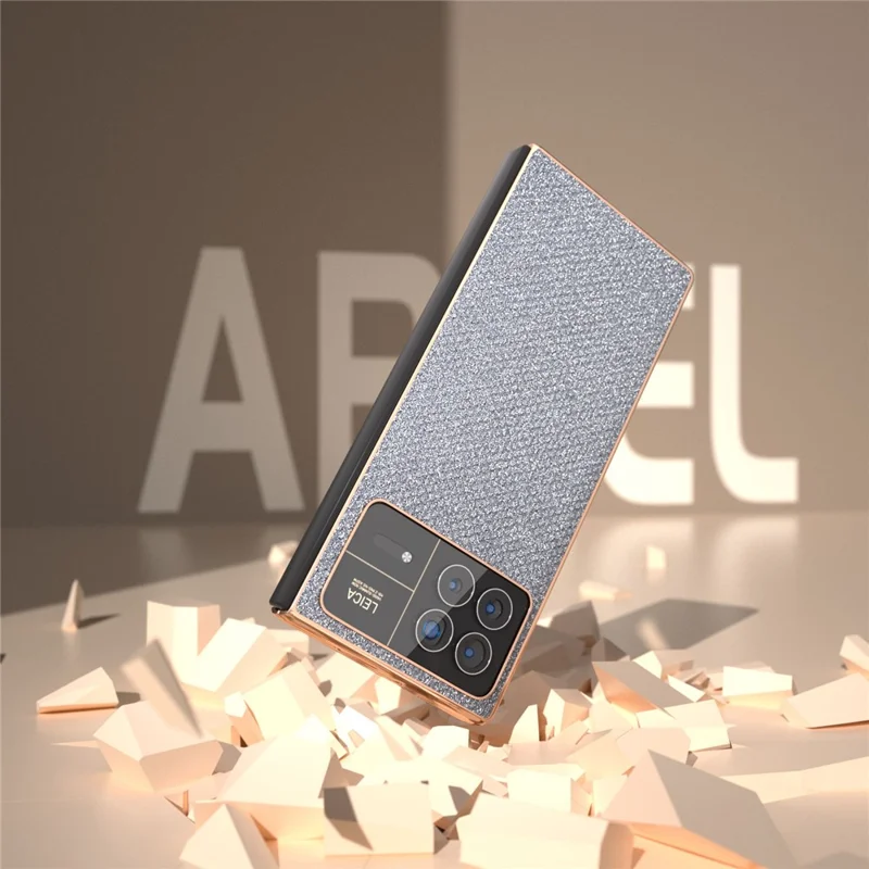 For Xiaomi Mix Fold 3 5G Case PU Leather+ PC Rhinestone Texture Back Phone Cover - Black