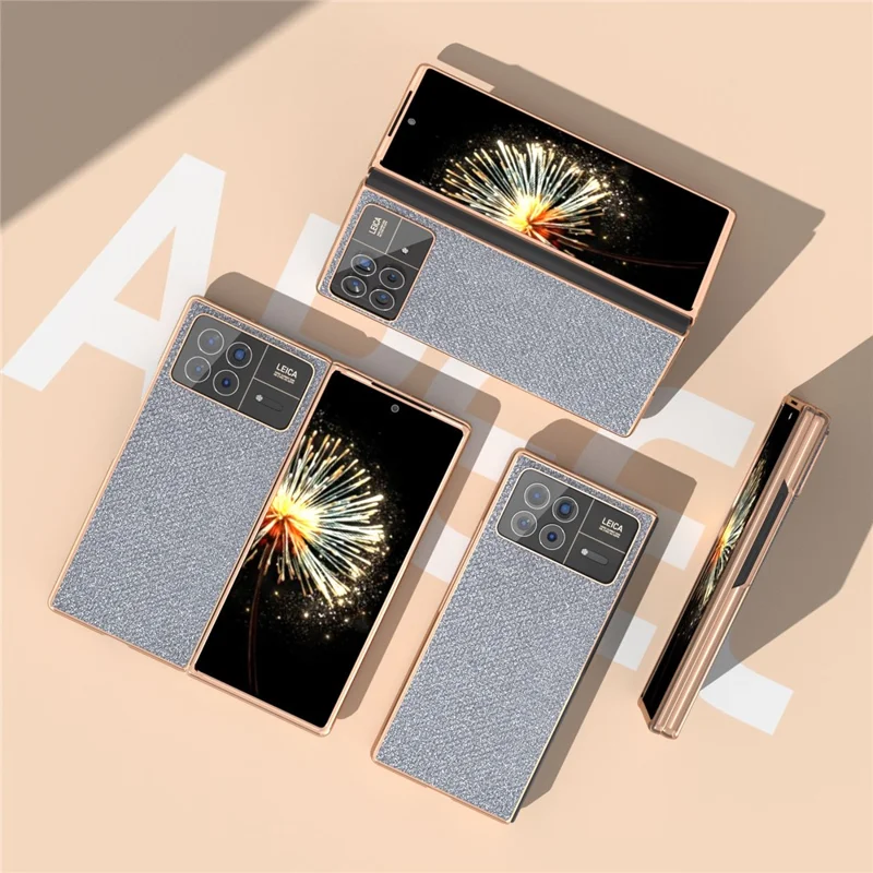 For Xiaomi Mix Fold 3 5G Case PU Leather+ PC Rhinestone Texture Back Phone Cover - Black