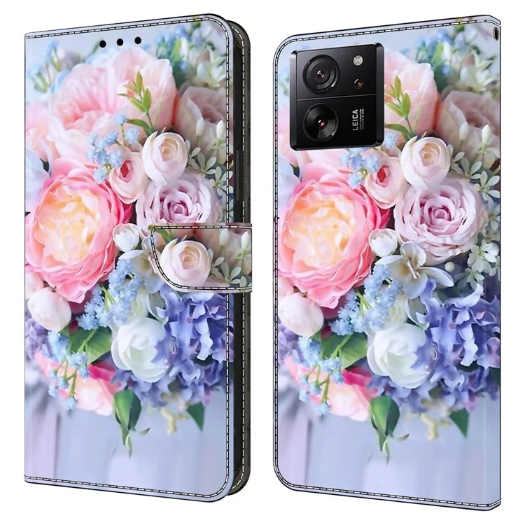 Для Xiaomi Redmi K60 Ultra / 13T / 13T Pro Case 3D Pattern Leather Wallet Phone Cover - Colorful Flower