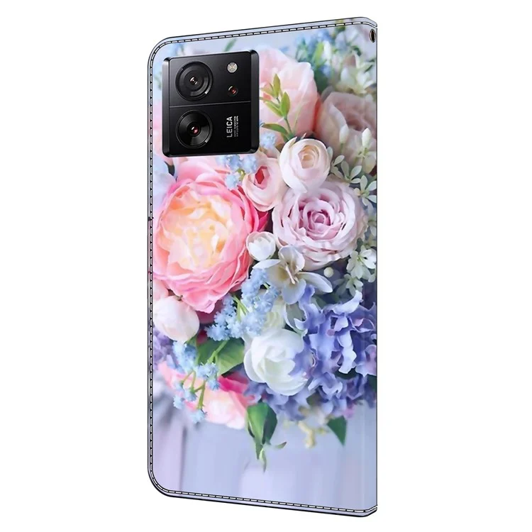 Для Xiaomi Redmi K60 Ultra / 13T / 13T Pro Case 3D Pattern Leather Wallet Phone Cover - Colorful Flower