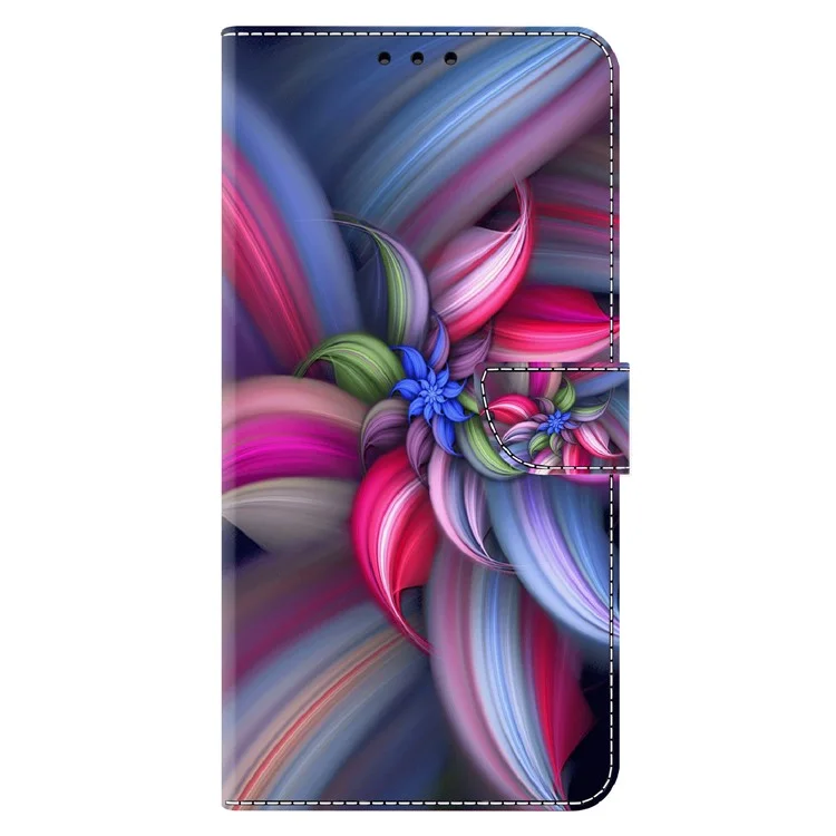 Para Motorola Moto G54 5G Case PU Leather Wallet 3D Pattern Phone Cover - Flores Coloridas