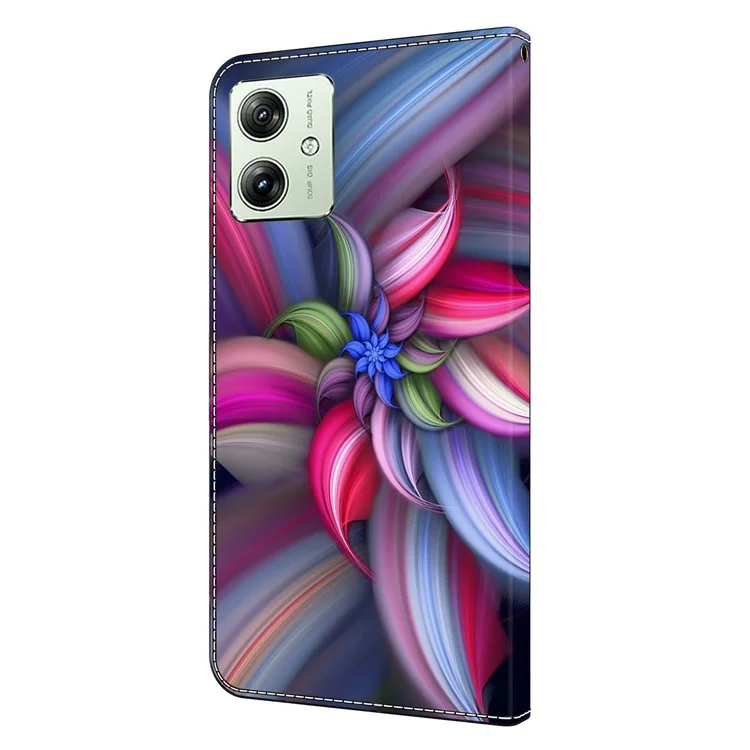 Para Motorola Moto G54 5G Case PU Leather Wallet 3D Pattern Phone Cover - Flores Coloridas
