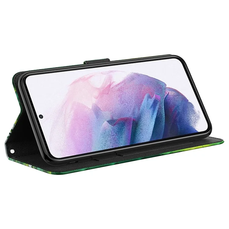 For Samsung Galaxy A05s 4G Case Flip PU Leather 3D Pattern Printing Phone Cover - Panda Climbing