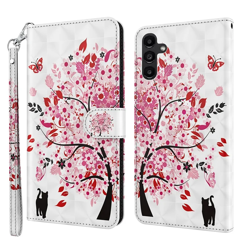 For Samsung Galaxy A05s 4G Case Flip PU Leather 3D Pattern Printing Phone Cover - Wish Tree