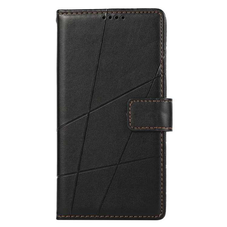 DF-06 Pour Samsung Galaxy M34 5G / F34 5G Étui Lignes Imprimées Couverture de Téléphone en Cuir PU avec Sangle Poignet - Noir