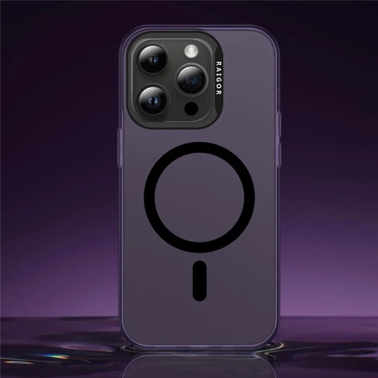 RAIGOR INVERSE Rock Magnetic Series For iPhone 15 Pro Phone Case Compatible with MagSafe IMD Cover - Purple
