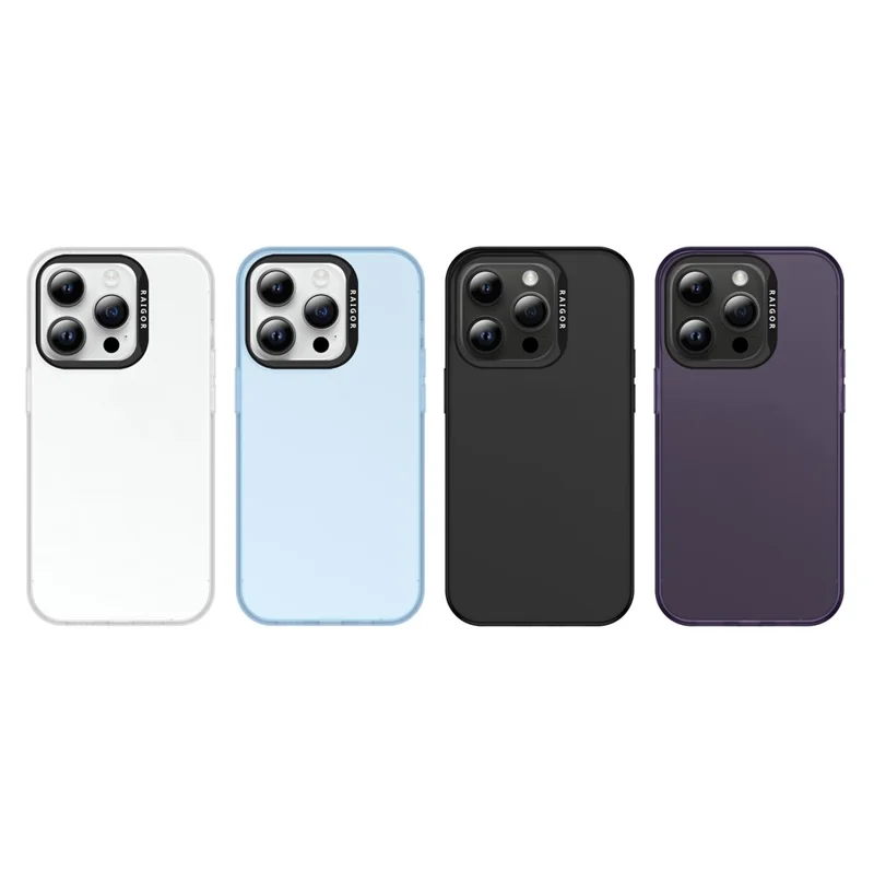 RAIGOR INVERSE Rock Series For iPhone 15 Pro Max Phone Case TPU+PC Protective IMD Cover - Blue