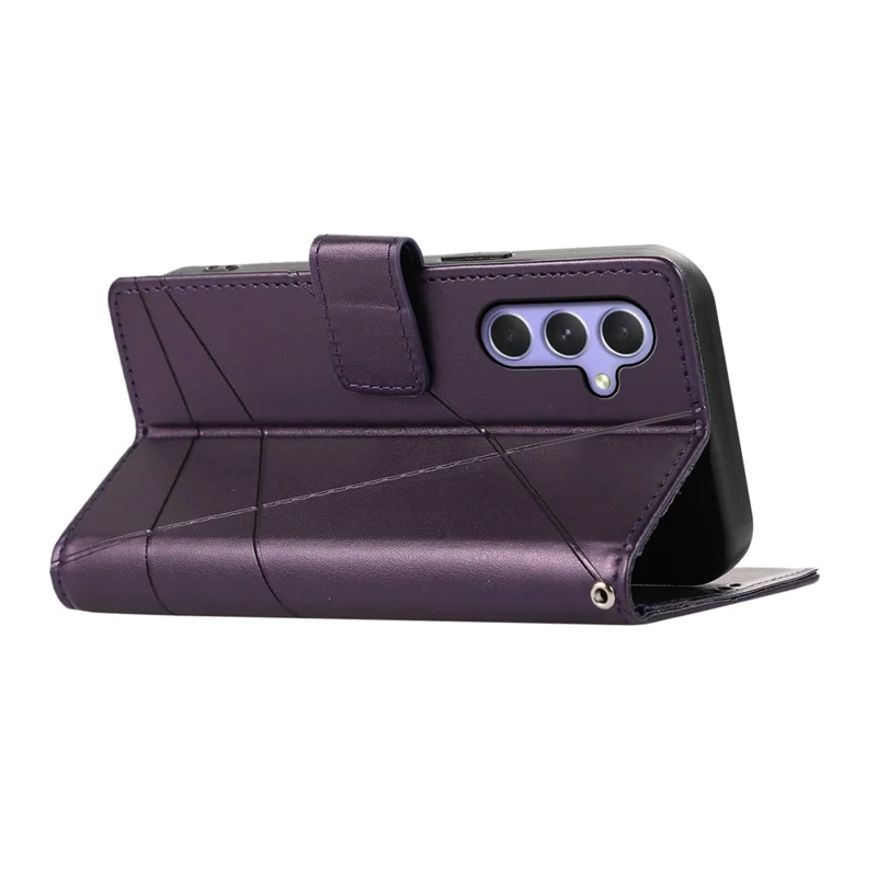 DF-06 For Samsung Galaxy A54 5G Case Lines Imprinted Anti-drop PU Leather Phone Cover - Purple