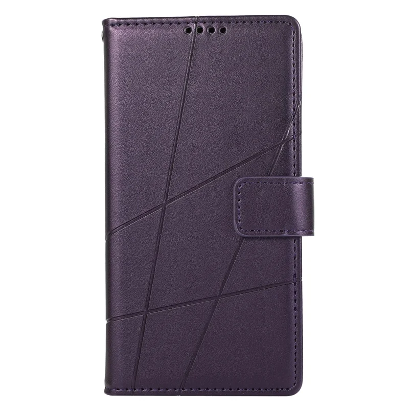 DF-06 For Samsung Galaxy A54 5G Case Lines Imprinted Anti-drop PU Leather Phone Cover - Purple