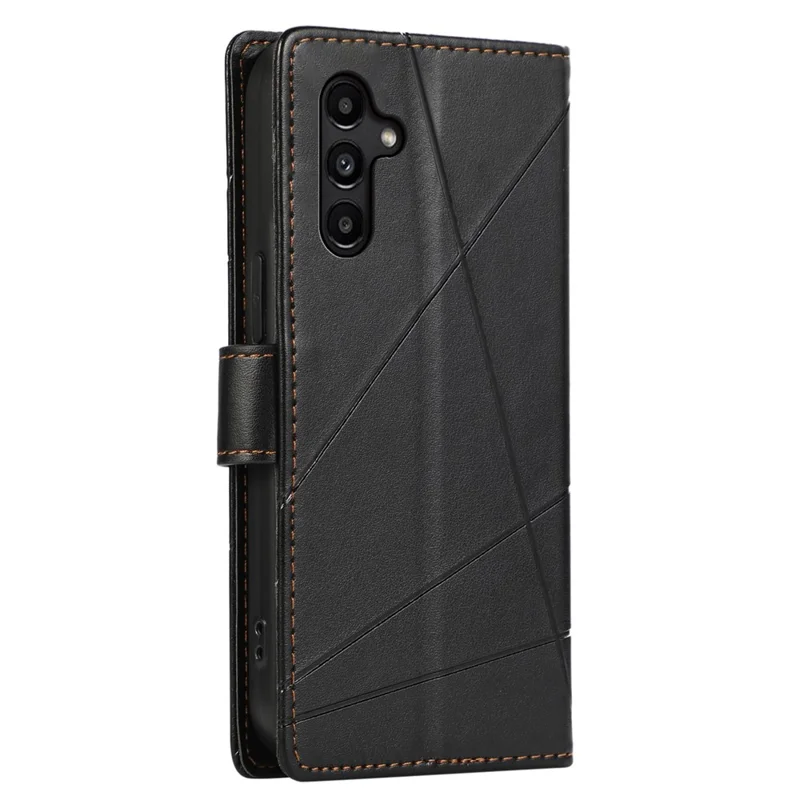 DF-06 Чехол для Samsung Galaxy A15 4G Lines Imprinted PU Leather Phone Cover with Stand - Черный