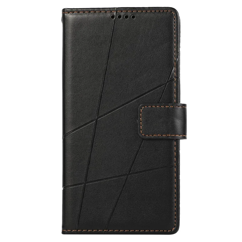DF-06 Чехол для Samsung Galaxy A15 4G Lines Imprinted PU Leather Phone Cover with Stand - Черный