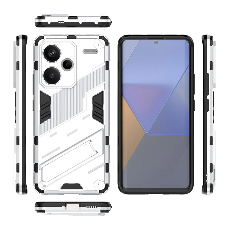 Чехол для Xiaomi Redmi Note 13 Pro+ 5G - белый, противоударный, с подставкой, из ПК+ТПУ