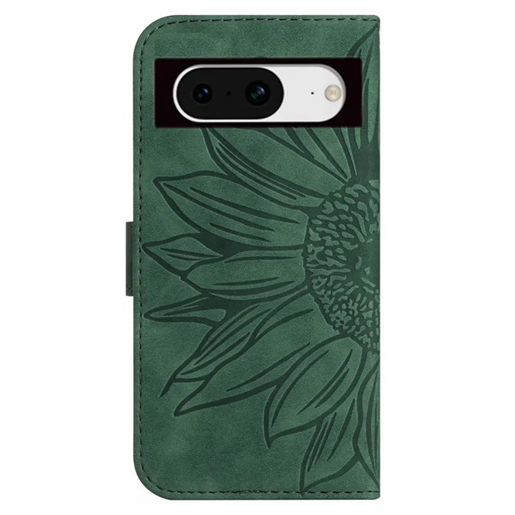 HT04 Per Cover Google Pixel 8a in Pelle PU con Supporto e Tracolla - Verde Scuro