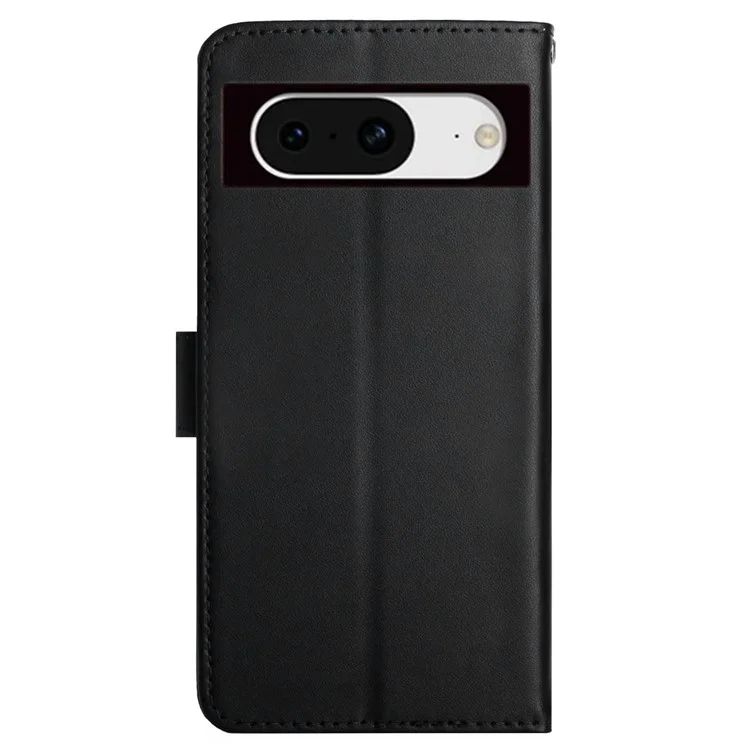 HT02 Per Google Pixel 8a Cover Genuino Portafoglio in Pelle Bovina con Supporto - Nero