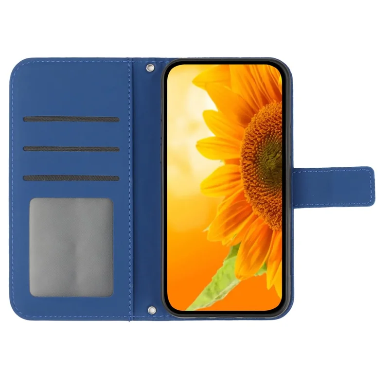 HT04 Für Samsung Galaxy S24 Ultra Cover Ledertasche mit Handgelenkschlaufe - Saphir