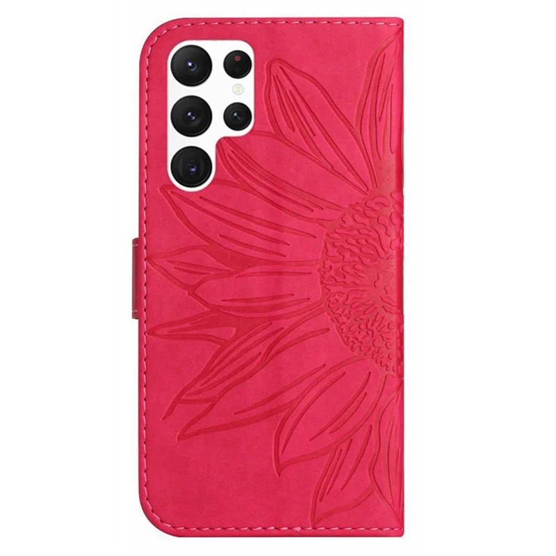 Чехол из искусственной кожи для Samsung Galaxy S24 Ultra с ремешком на запястье - Розовый