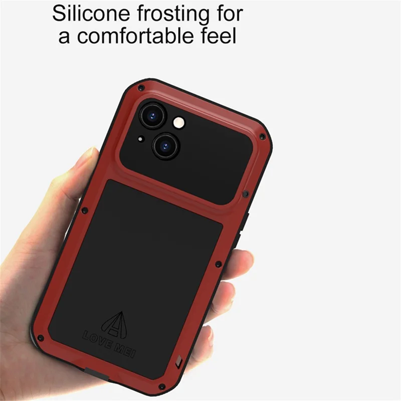 LOVE MEI For iPhone 15 Case with Tempered Glass Screen Protector Phone Cover - Green