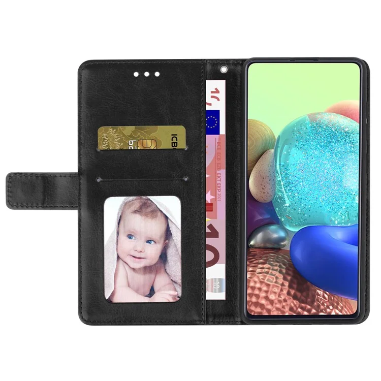 Футляр для Samsung Galaxy S24, имприлированный флипкейс из кожи - черный