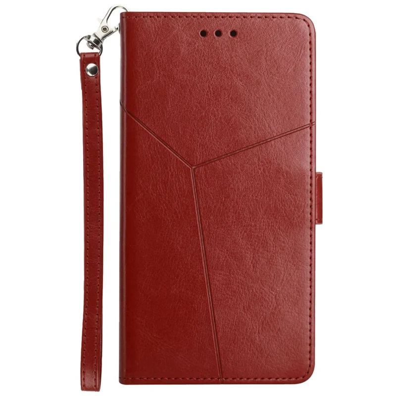 HT01 Per Samsung Galaxy S24 Custodia Flip Stampata Guscio in Pelle Custodia per Telefono - Marrone