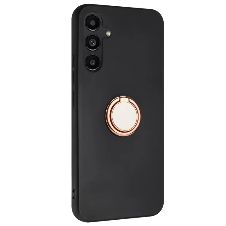 For Samsung Galaxy A15 4G Case TPU Phone Cover with Ring Kickstand - Rose Gold