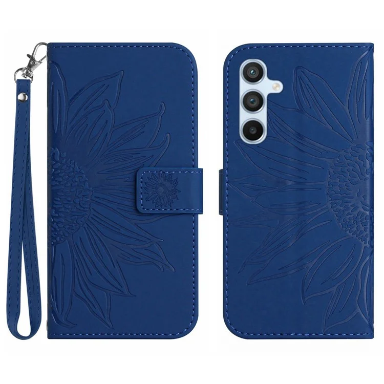 HT04 für Samsung Galaxy A15 4G Cover Skin-touch PU Lederhülle - Saphir