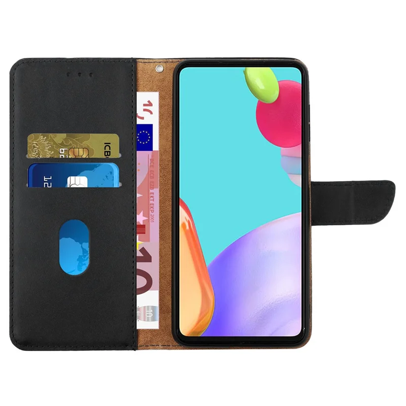 HT02 til Samsung Galaxy S24 Etui stødfast ægte ku-læder telefonbeskyttelse - Sort